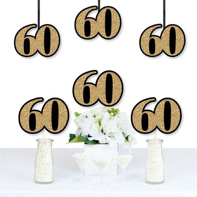 Big Dot Of Happiness Adult 60th Birthday - Gold - Decorations Diy Party Essentials - Set Of 20 : Target